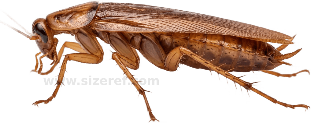 Cockroach size - 1.2 cm dimensions