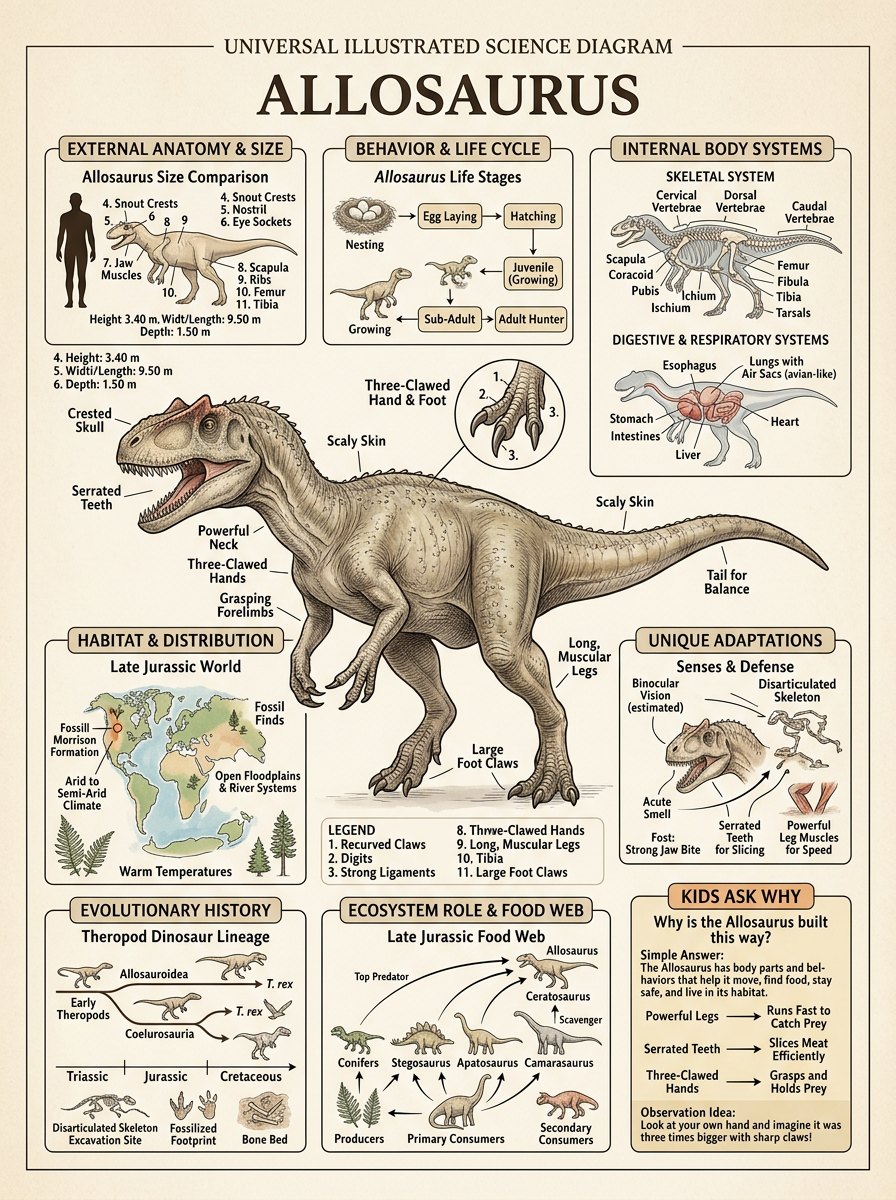 Allosaurus reviewed scientific diagram