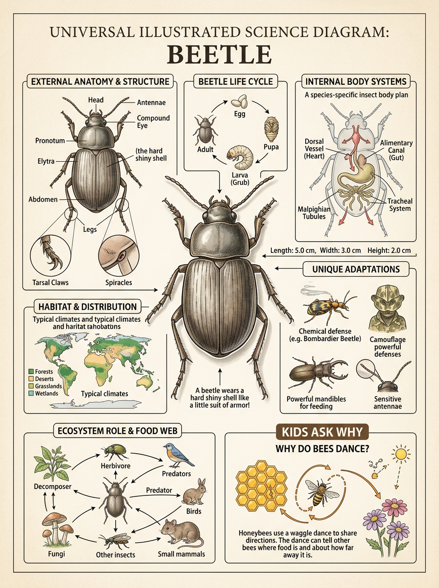 Beetle reviewed scientific diagram poster