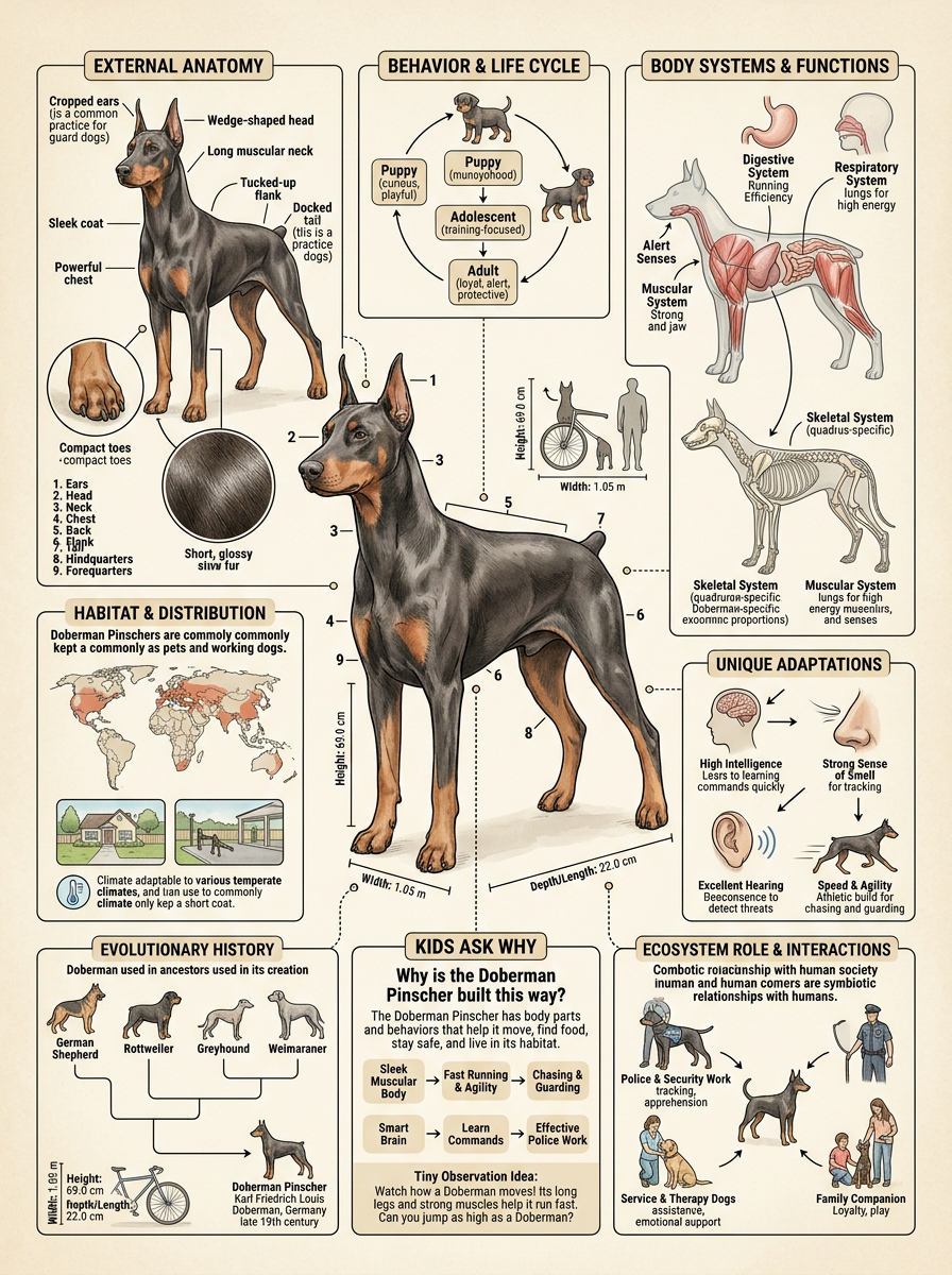 Doberman Pinscher reviewed scientific diagram poster
