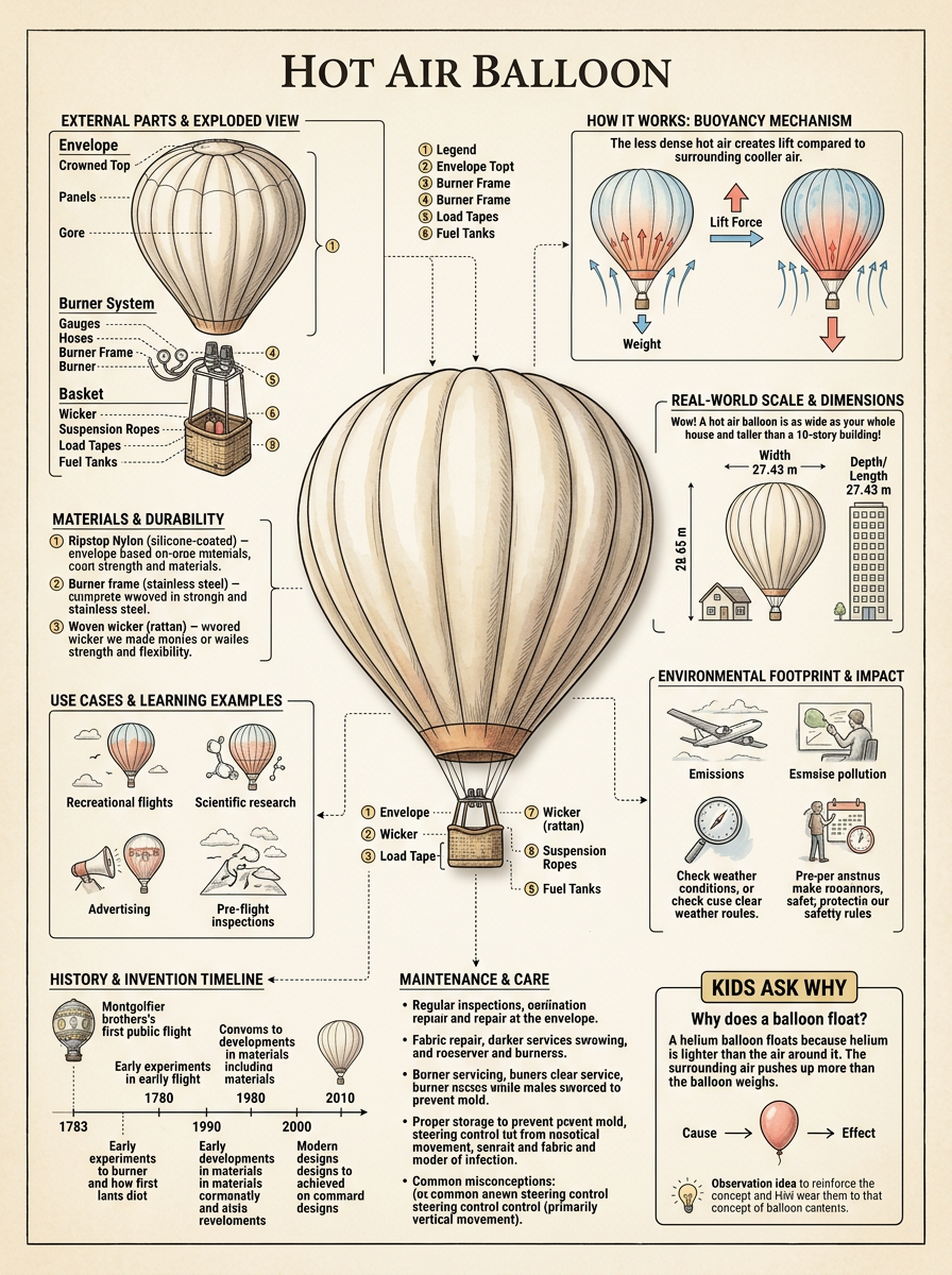 Hot Air Balloon reviewed scientific diagram