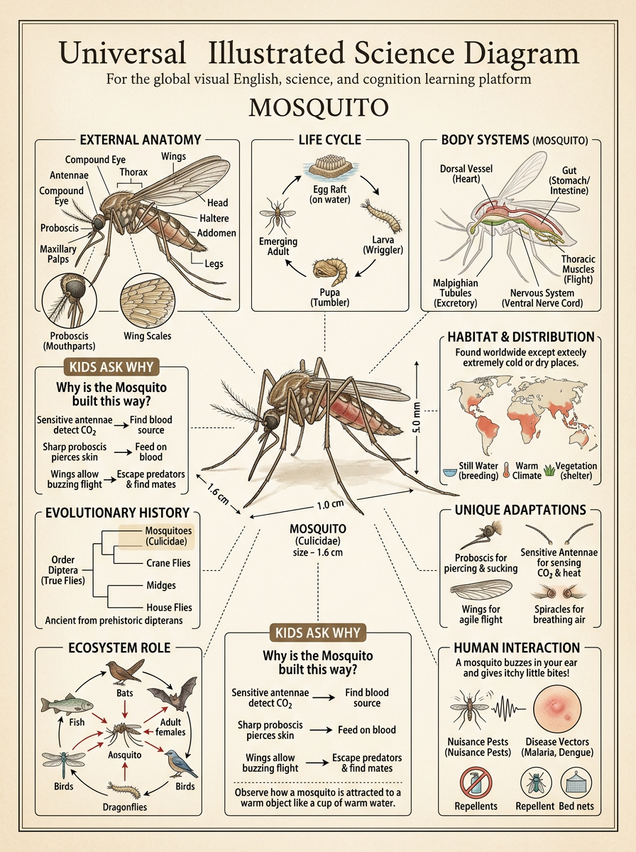 Mosquito reviewed scientific diagram poster