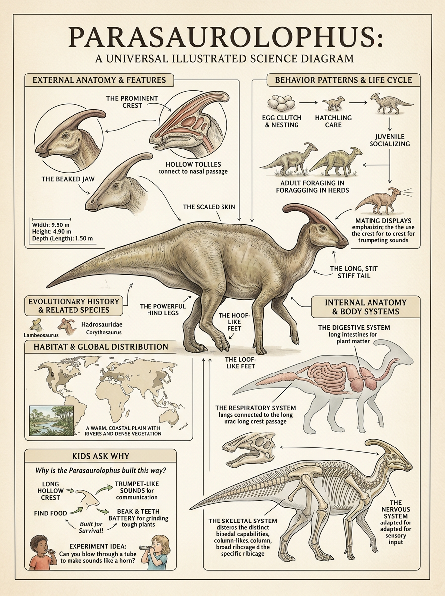Parasaurolophus reviewed scientific diagram