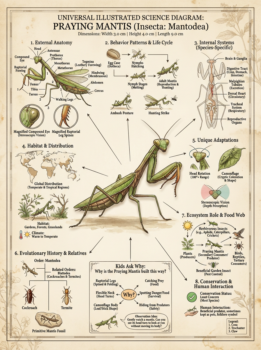 Praying Mantis reviewed scientific diagram