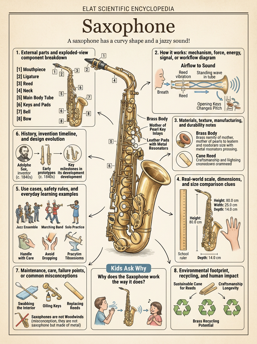 Saxophone reviewed scientific diagram