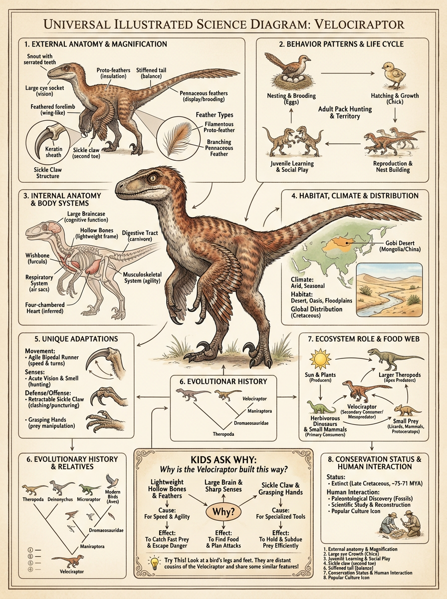 Velociraptor reviewed scientific diagram