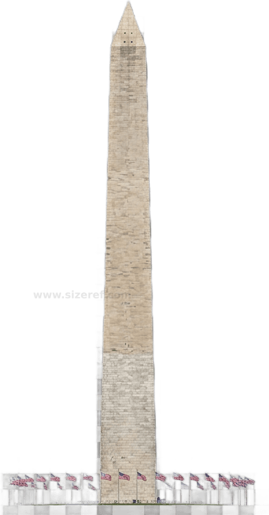 Washington Monument size - 169.00 m dimensions
